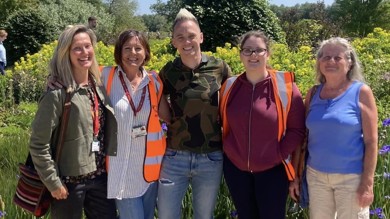 Myerscough horticulture staff with 'The Garden Ninja' Lee Burkhill