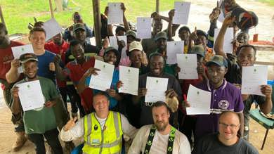 Image for news article: Myerscough staff head to Ghana to train tractor drivers & chainsaw operators
