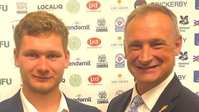 Oliver Wilson with David Hall - NFU Regional Director North 