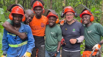 Image for news article: Myerscough staff return to Ghana to train tractor drivers & chainsaw operators
