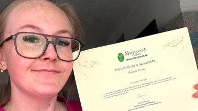 Image for news article: Vet nursing apprentice recognised with Myerscough’s latest achievement Award