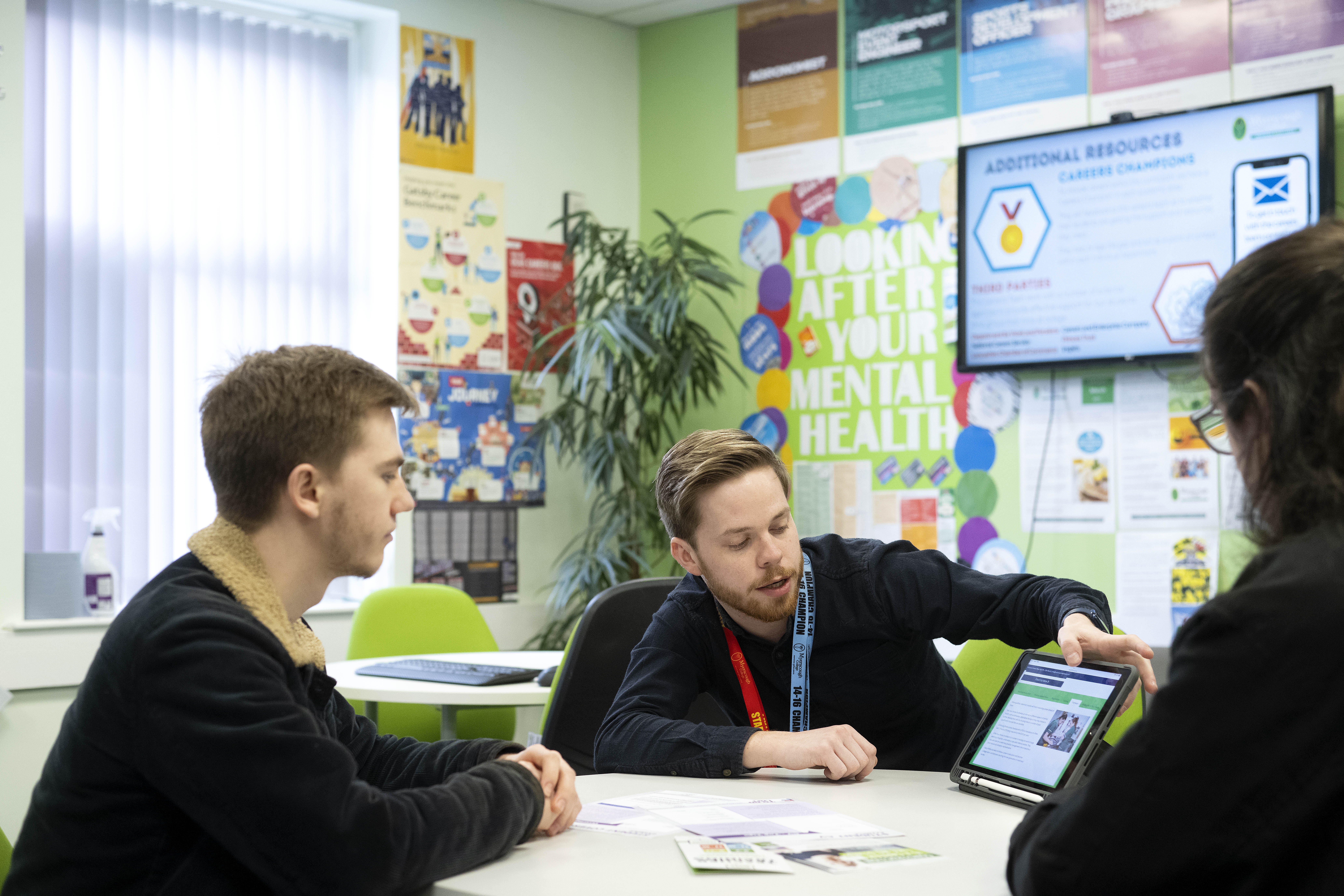 A Myerscough College careers advisor supervising a student