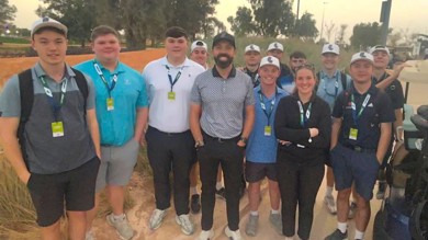 Image for news article: Inside the ropes: Myerscough golf students enjoy Middle Eastern adventure